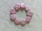 Kazuri Stretch Ceramic Beaded Bracelet, Pink and White Kazuri Beads with Crystal Clear Spacers product 1